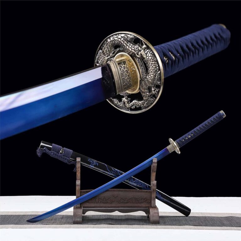 Katana blauwe draak