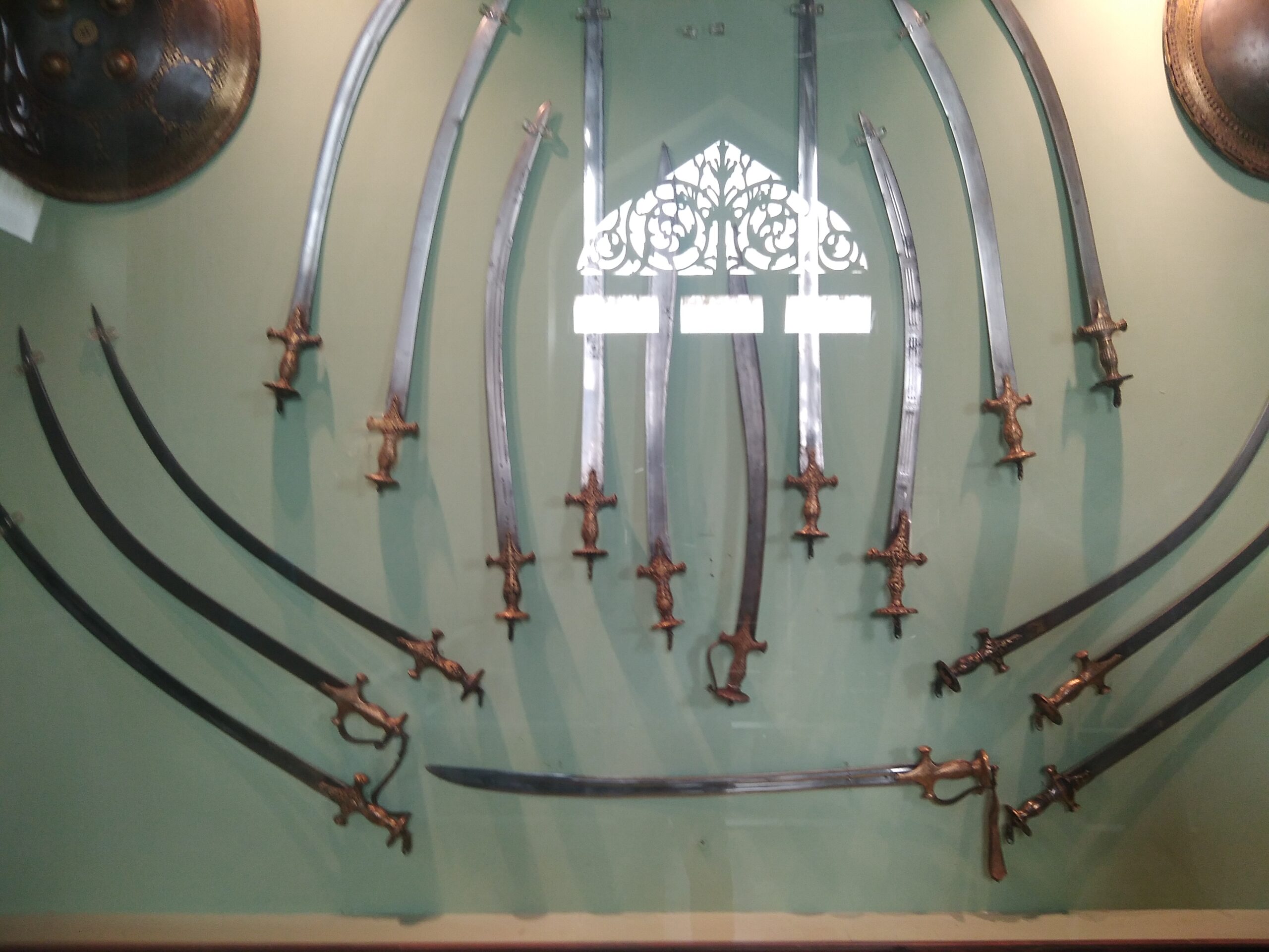 Museum collection showing different types of swords in history